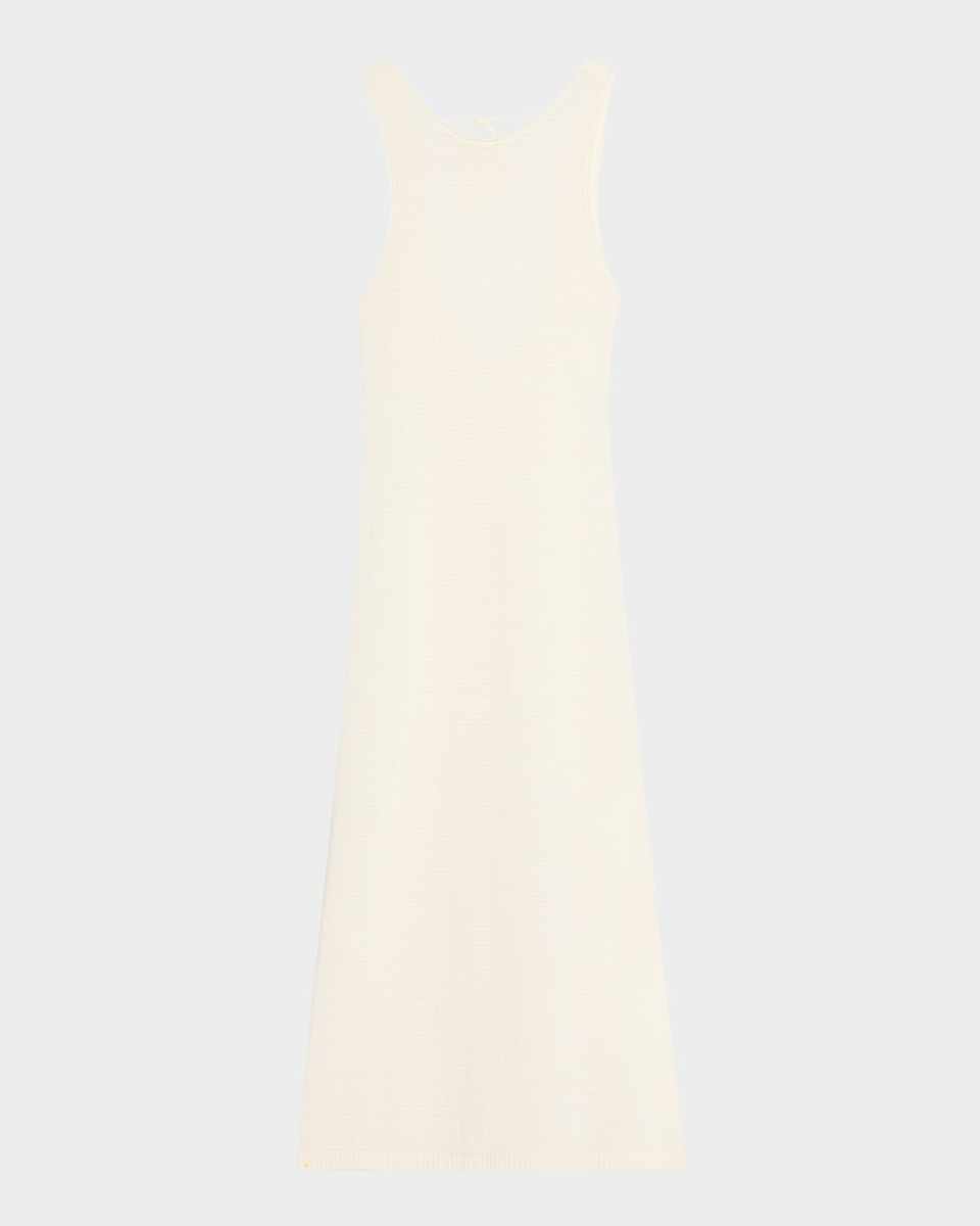 Linen Knit Scoop-Back Maxi Dress Coverup